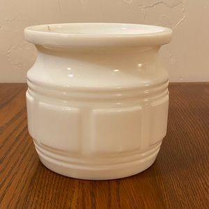 Antique Milk Glass Round Planter